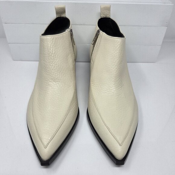 Everlane Boss Womens 8 Ankle Booties Boots Bone Quiet Luxury Rich Mom Block Heel - Picture 3 of 9